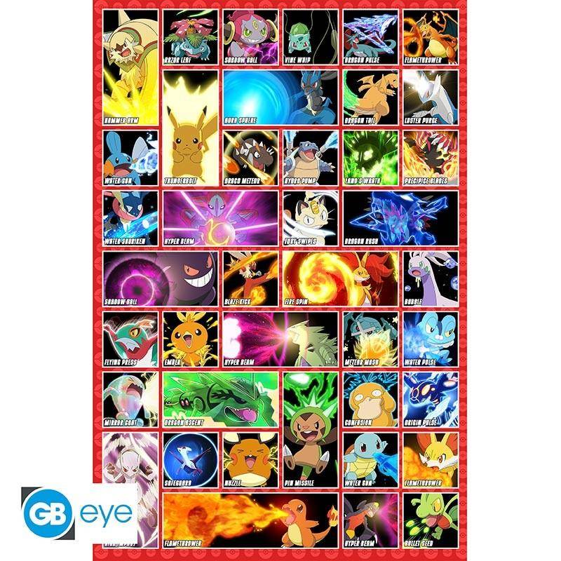 Pokémon - Poster Attacken - 91,5 x 61 cm