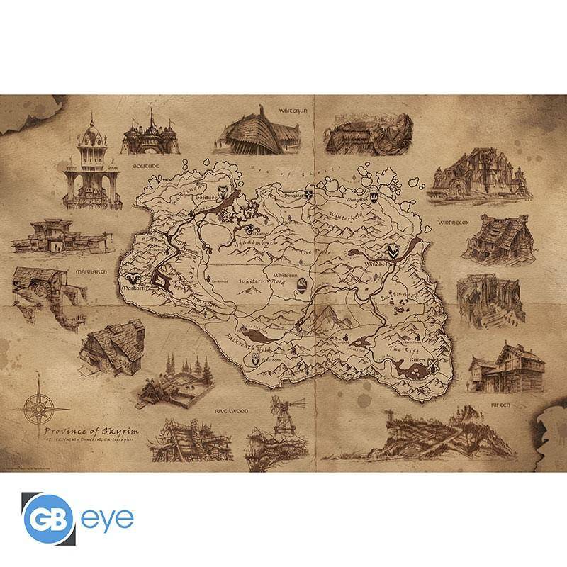 The Elder Scrolls - Poster Skyrim Karte - 91,5 x 61 cm