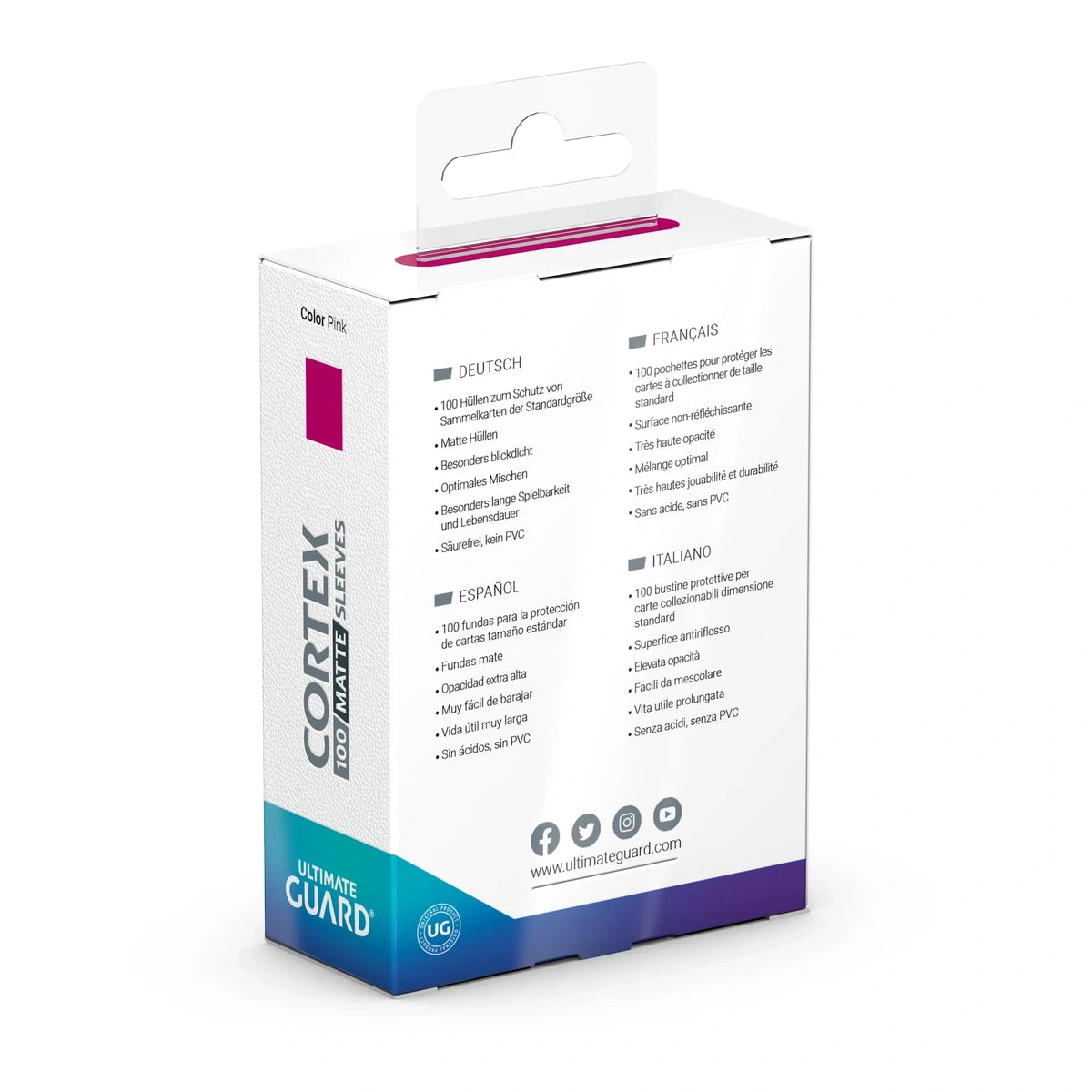 Ultimate Guard - Kartenhüllen Cortex Standardgröße - Matt-Pink (100)