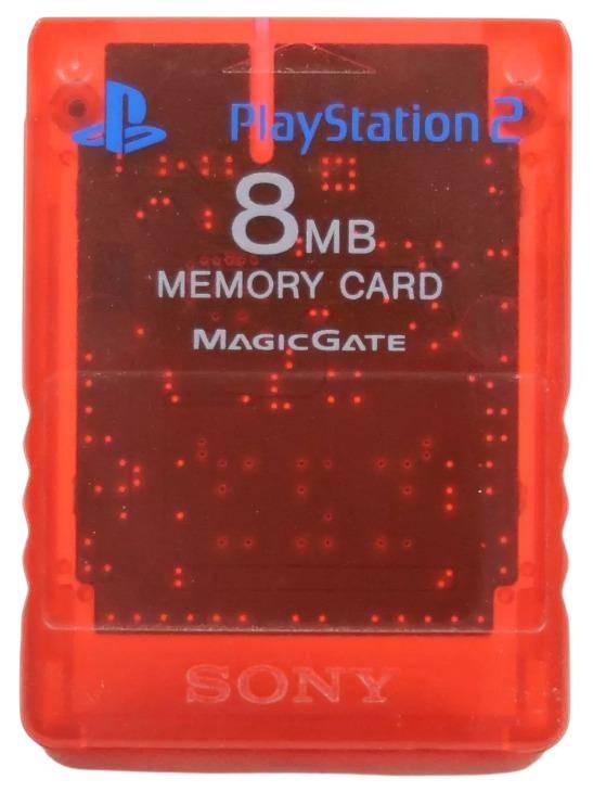 PS2 - Memory Card - Rot Transparent - 8MB (Gebraucht)