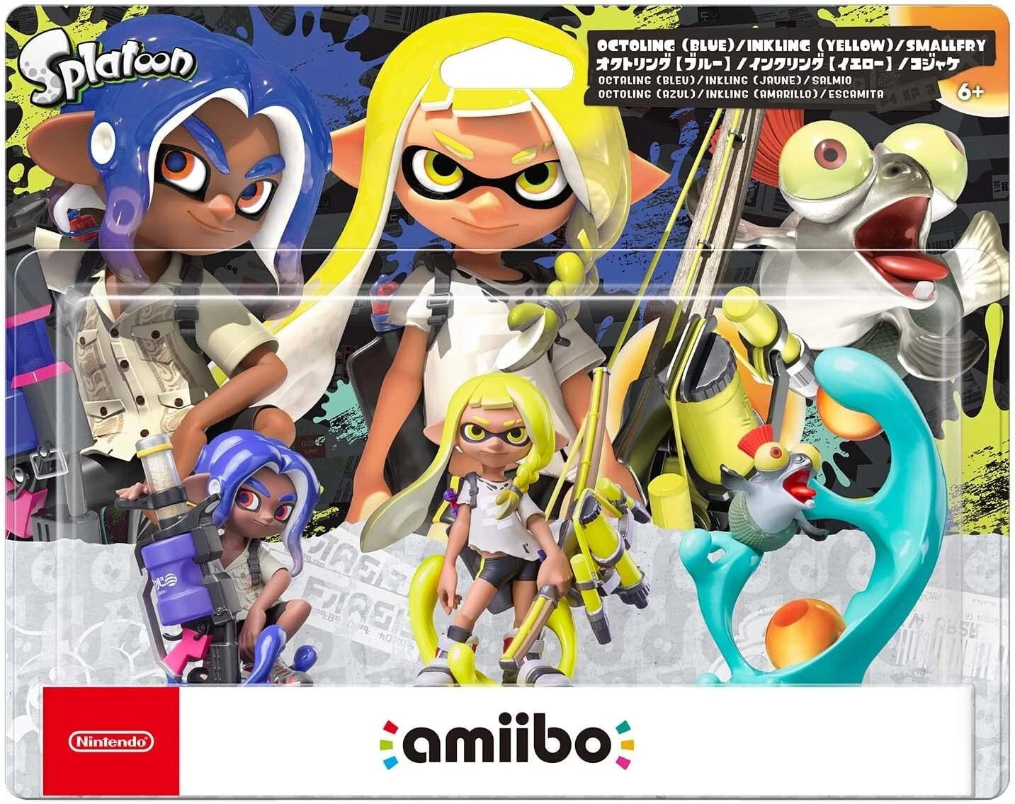 Amiibo - Splatoon Octoling Yellow & Inkling Blue & Smallfry - Mit OVP (Sealed)