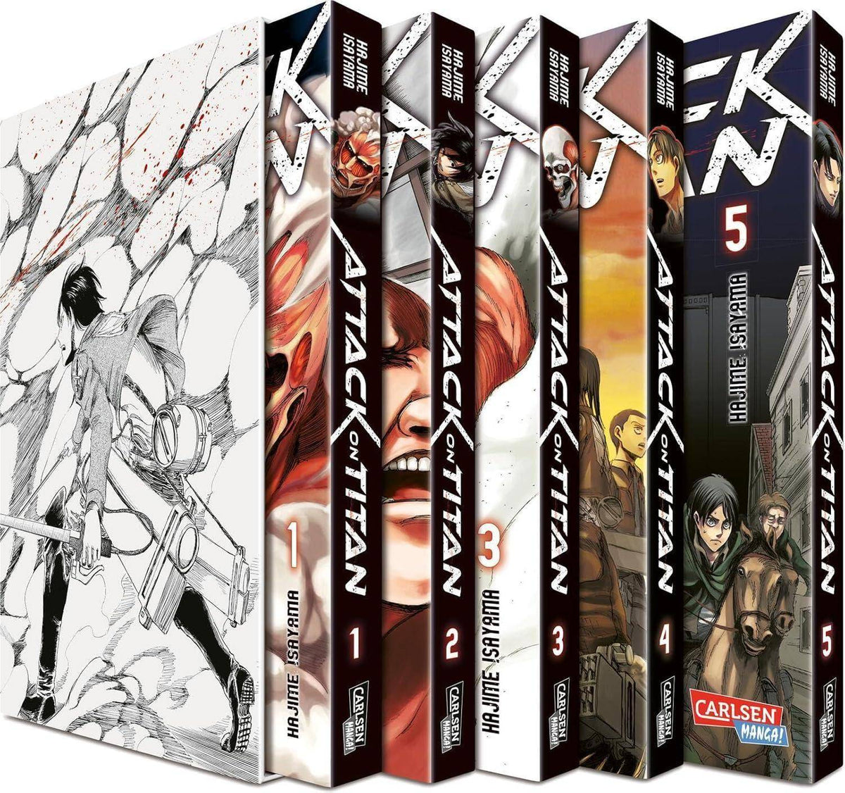 Attack on Titan - Schuber - Band 1 - 5 mit Extras (Gebraucht)