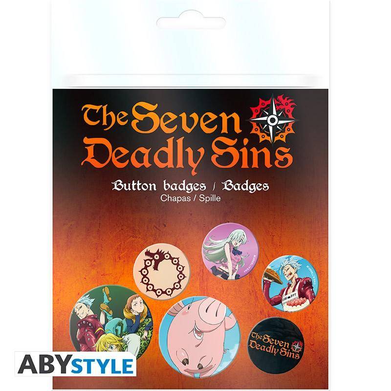 Seven Deadly Sins - Button Set Charaktere