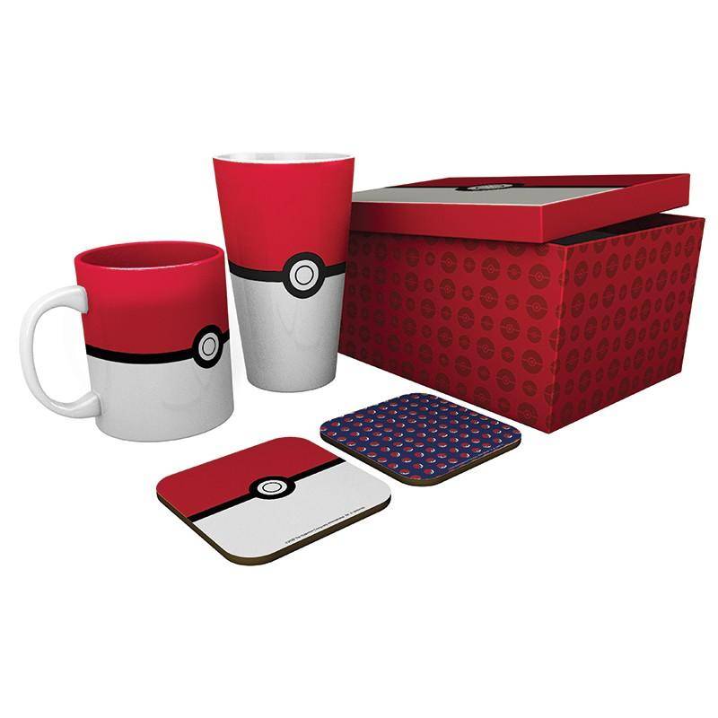 Pokémon - Geschenkset Pokéball - Glas, Tasse & Untersetzer