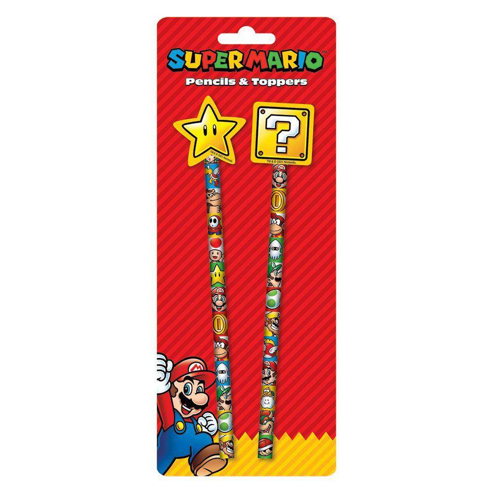 Super Mario - Bleistifte Set Stern & Fragezeichenblock