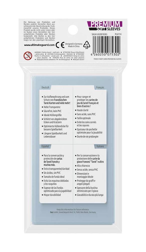 Ultimate Guard - Kartenhüllen Französische Tarotkarten - Transparent (80)