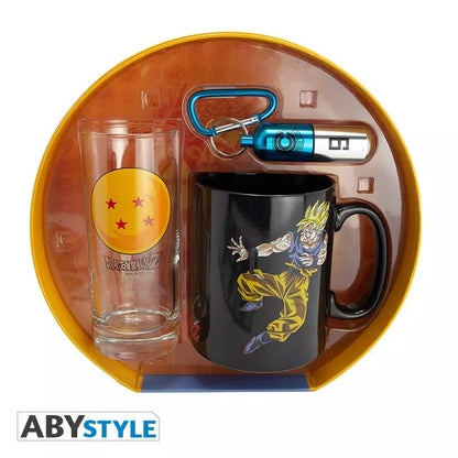 Dragon Ball - Geschenkset Vier Sterne - Tasse, Glas & Schlüsselanhänger