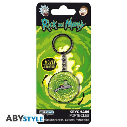 Rick and Morty - Beweglicher Metall Schlüsselanhänger Portal Gun