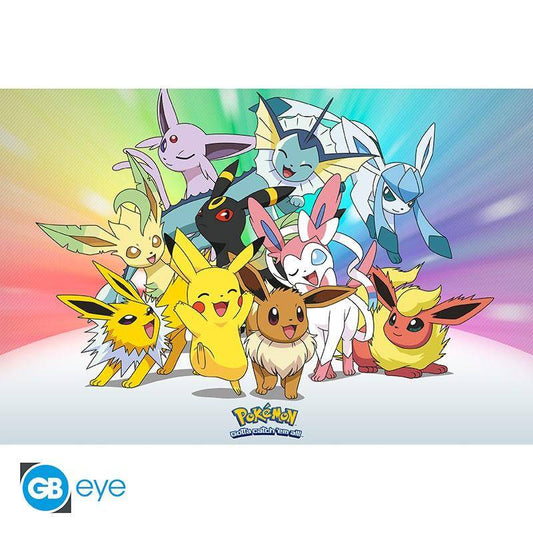 Pokémon - Poster Evoli Regenbogen - 91,5 x 61 cm