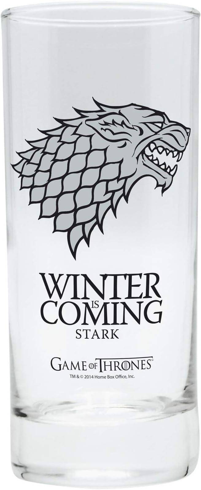 Game of Thrones - Geschenkset Haus Stark - Glas, Schlüsselanhänger & Tasse