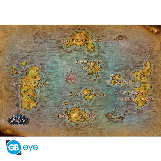 World of Warcraft - Poster Karte von Azeroth - 91,5 x 61 cm