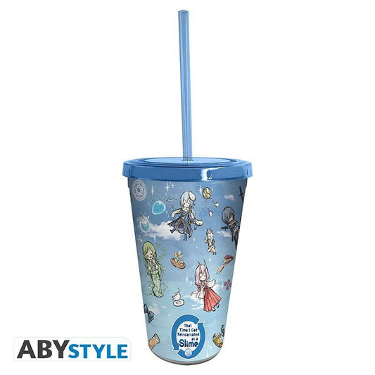 Meine Wiedergeburt als Schleim in einer anderen Welt - Trinkbecher mit Strohhalm Chibis - 470ml