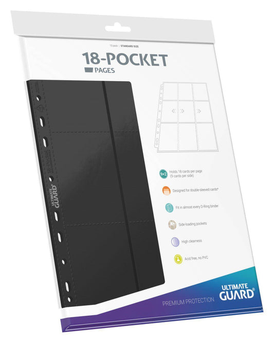 Ultimate Guard - Kartenseiten 18 Taschen Seiteneinschub Schwarz - (10)