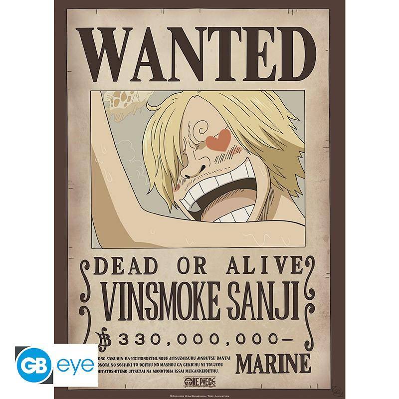 One Piece - Poster Doppelpack Wanted Zoro & Sanji - 52 x 38 cm