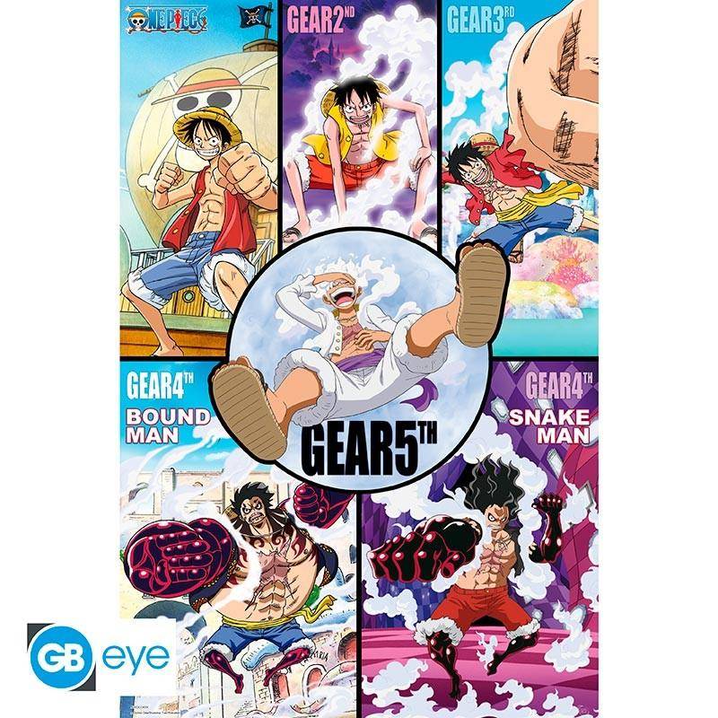 One Piece - Poster Ruffys Gear Formen - 91,5 x 61 cm