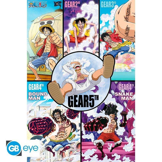 One Piece - Poster Ruffys Gear Formen - 91,5 x 61 cm