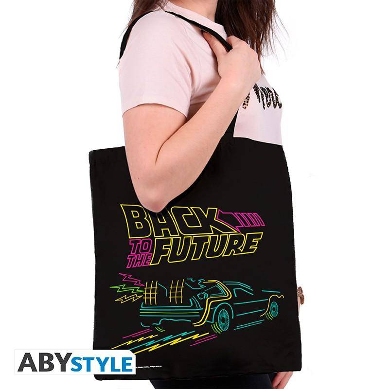 Zurück in die Zukunft - Baumwolltasche DeLorean - 37 x 42 cm
