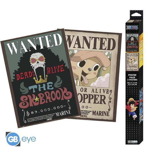 One Piece - Poster Doppelpack Wanted Chopper & Brook - 52 x 38 cm