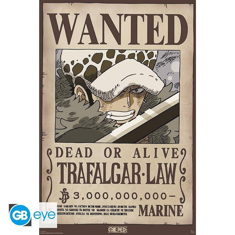 One Piece - Poster Wanted Trafalgar Law Wano - 91,5 x 61 cm