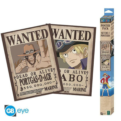 One Piece - Poster Doppelpack Wanted Sabo & Ace - 52 x 38 cm