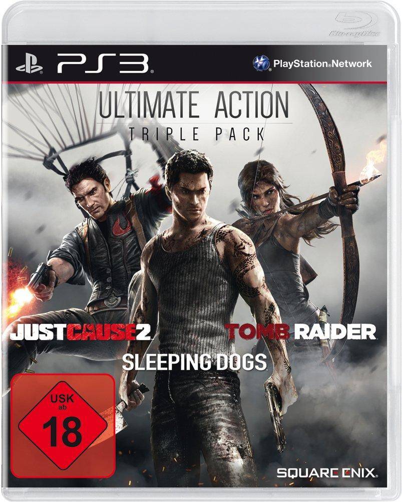 PS3 - Ultimate Action Triple Pack Inklusive Just Cause 2 & Sleeping Dogs & Tomb Raider (Gebraucht)