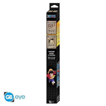 One Piece - Poster Doppelpack Wanted Ruffy & Ace -  52 x 38 cm