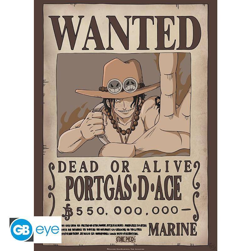 One Piece - Poster Doppelpack Wanted Ruffy & Ace -  52 x 38 cm