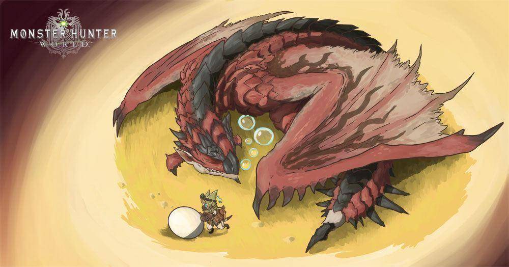 Monster Hunter World Handtuch Rathalos & Palico Egg Quest 70 x 35 cm