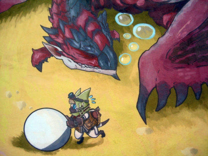 Monster Hunter World Handtuch Rathalos & Palico Egg Quest 70 x 35 cm