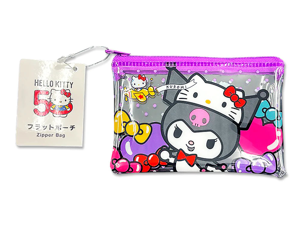 Sanrio - Kosmetiktasche Hello Kitty 50th Anniversary Kuromi - 120 x 75 mm - JPN