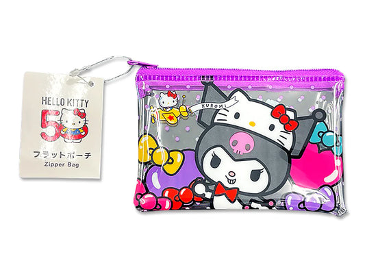 Sanrio - Kosmetiktasche Hello Kitty 50th Anniversary Kuromi - 120 x 75 mm - JPN