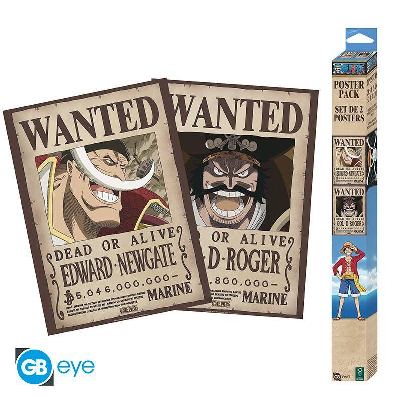 One Piece - Poster Doppelpack Wanted Roger & Whitebeard - 52 x 38 cm