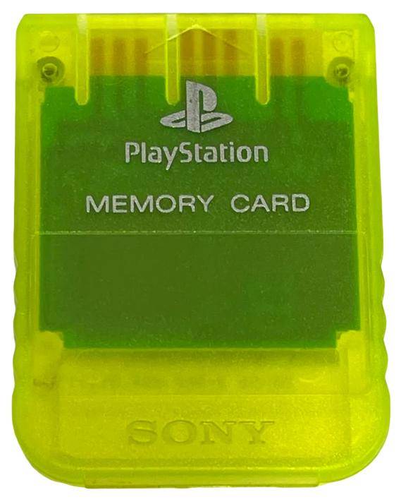PS1 - Memory Card - Gelb Transparent - 1MB (Gebraucht)