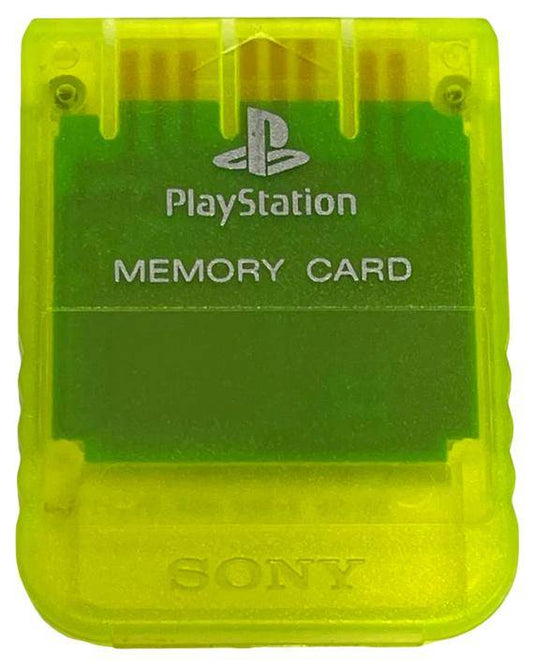 PS1 - Memory Card - Gelb Transparent - 1MB (Gebraucht)