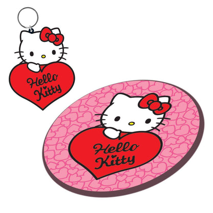 Sanrio - Geschenkset Hello Kitty - Tasse, Untersetzer & Schlüsselanhänger
