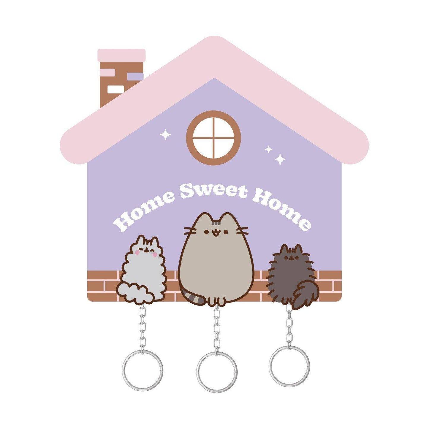 Pusheen - Wand Schlüsselhalter mit 3 Schlüsselanhänger