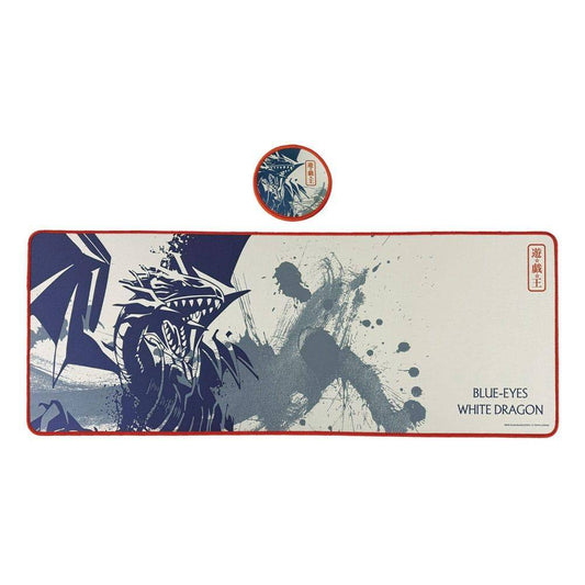 Yu-Gi-Oh! - Mousepad + Untersetzer Blue Eyes White Dragon - 80 x 30 cm