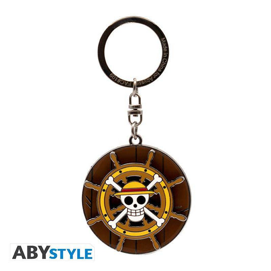 One Piece - Beweglicher Metall Schlüsselanhänger Steuerrad