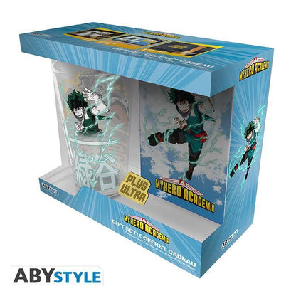 My Hero Academia - Geschenkset - Glas, Notizbuch & Anstecker