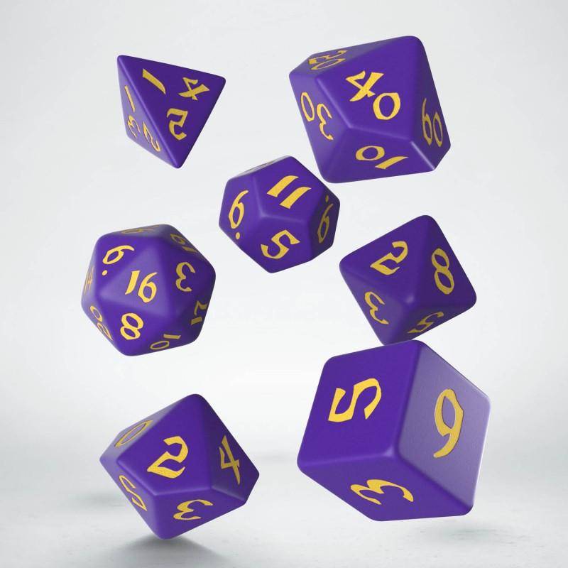 Q Workshop - Würfel Set Classic Runic RPG - Lila & Gelb - 7