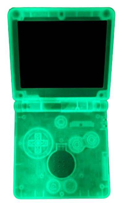 Game Boy Advance SP - Konsole - Custom Design - Transparent/Glow in the Dark (Gebraucht)