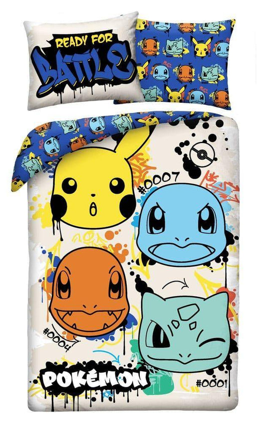 Pokémon - Bettwäsche Set Starter 1. Generation Ready for Battle - 140 x 200 cm / 70 x 90 cm
