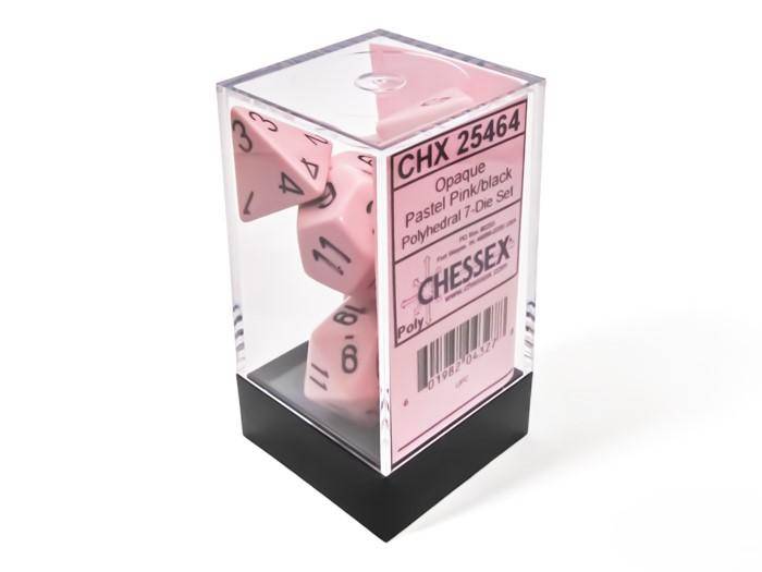 Chessex - Würfelset Pastel Pink/Black - 7 Stk