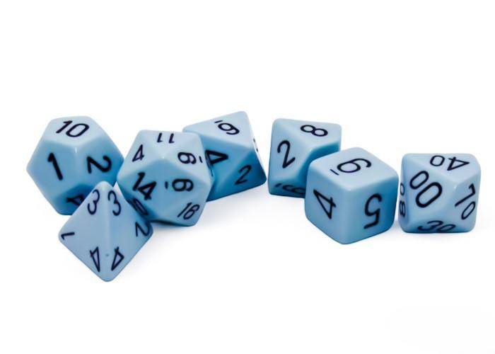 Chessex - Würfelset Pastel Blue/Black - 7 Stk