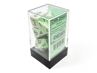 Chessex - Würfelset Pastel Green/Black - 7 Stk