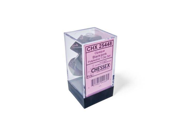 Chessex - Würfelset Black/Pink - 7 Stk