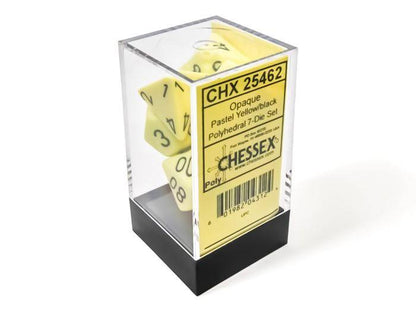 Chessex - Würfelset Pastel Yellow/Black - 7 Stk