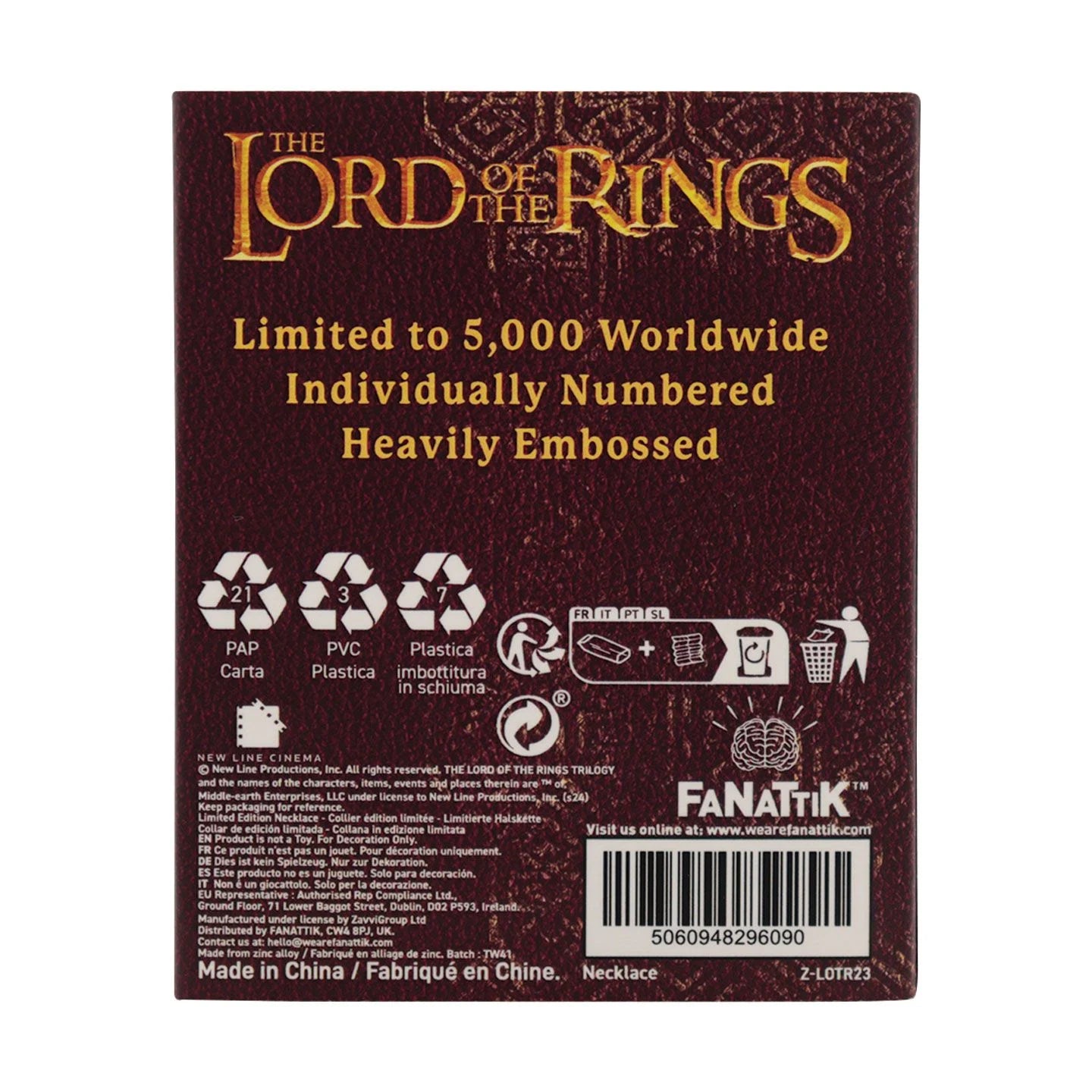 Der Herr der Ringe - Halskette Ring mit Gravur