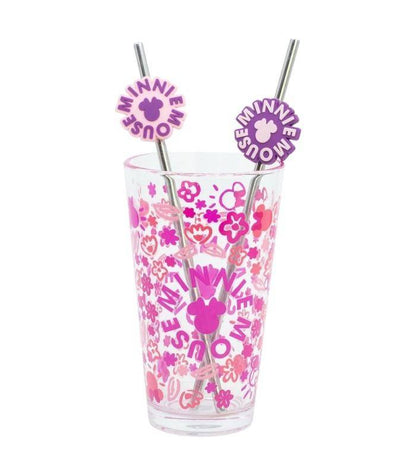 Disney - Glas mit Strohhalm-Set Minnie Mouse - 480 ml