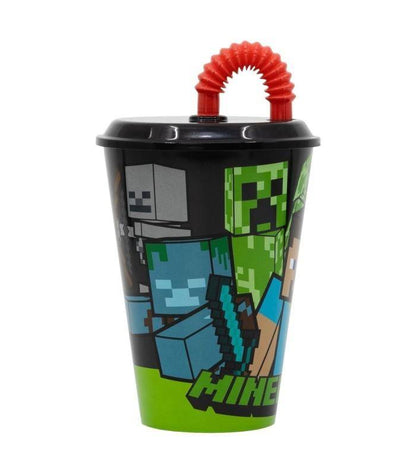 Minecraft - Becher mit Strohhalm Charaktere - 430 ml